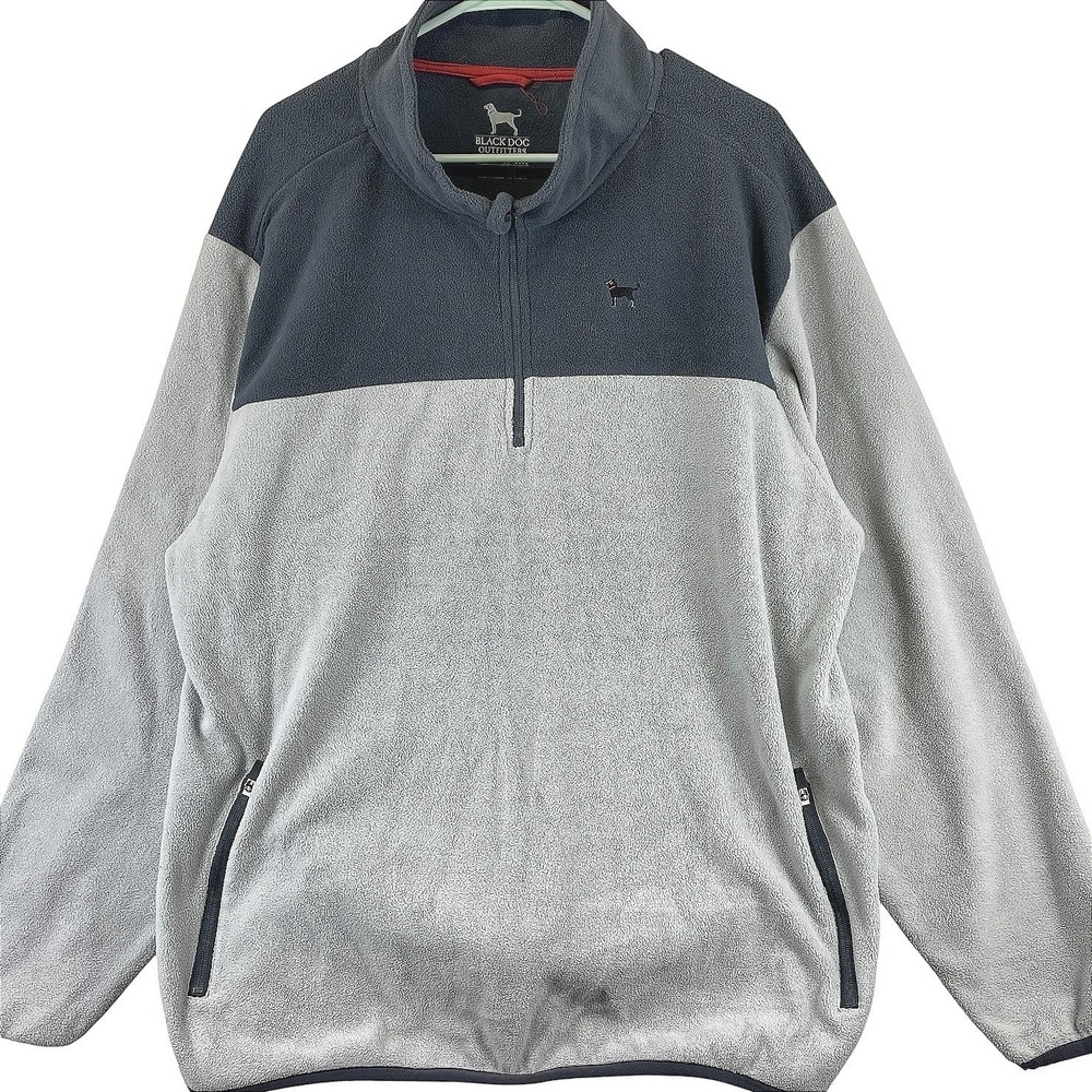 Black Dog Colorblock Fleece Quarter Zip Pullover Mens XXL Gray Gorpcore